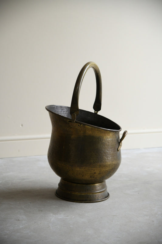 Hammered Brass Coal Bucket