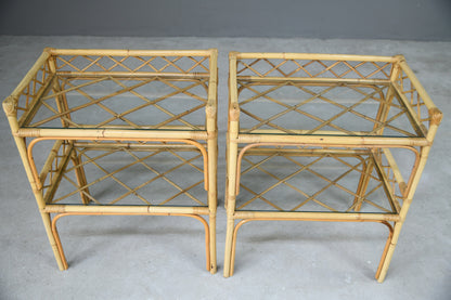 Pair Wicker Bedside Tables