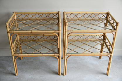 Pair Wicker Bedside Tables