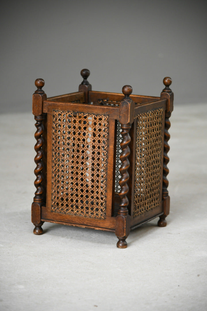 Early 20th Century Cane Waste Paper Basket