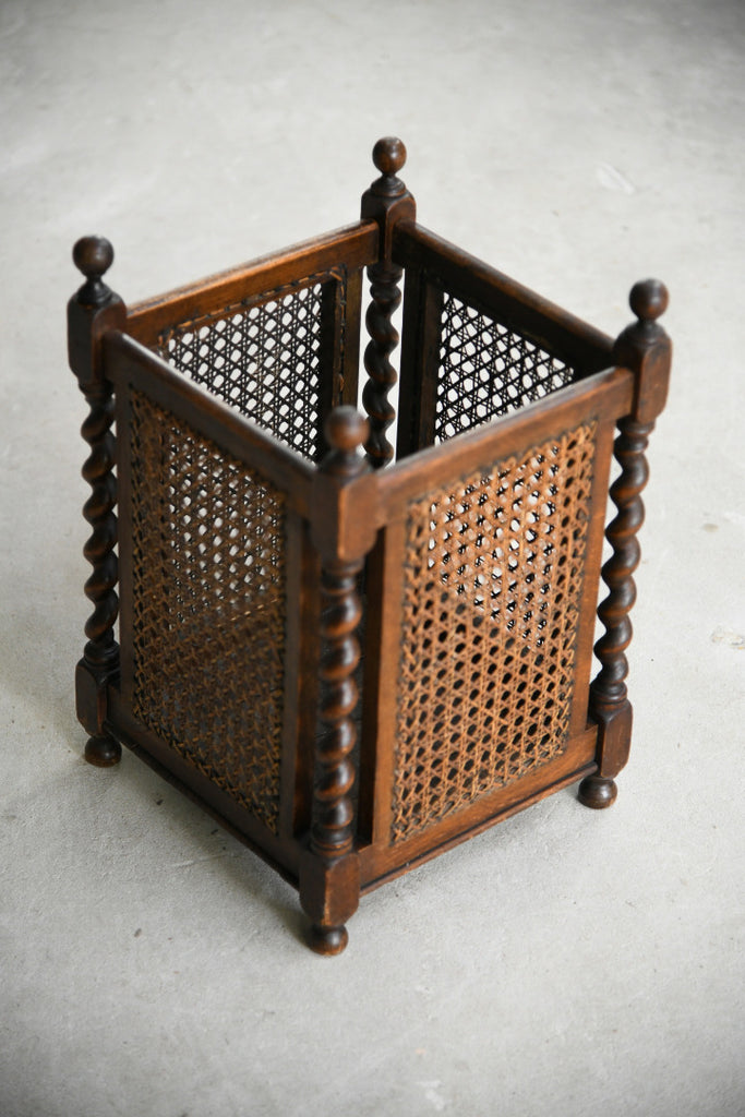 Early 20th Century Cane Waste Paper Basket