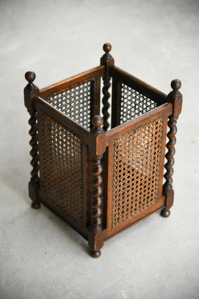 Early 20th Century Cane Waste Paper Basket