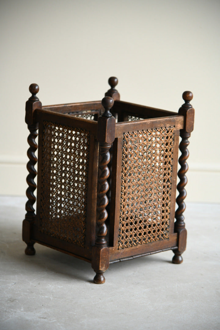 Early 20th Century Cane Waste Paper Basket