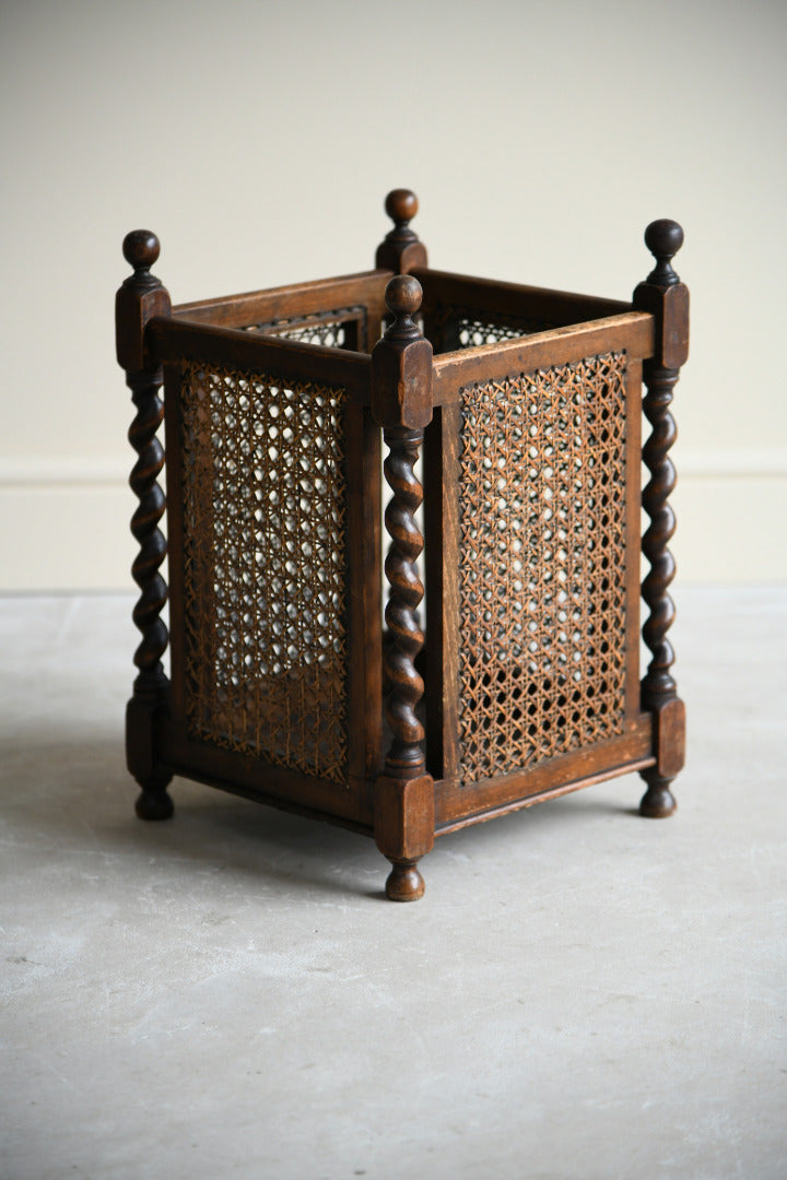 Early 20th Century Cane Waste Paper Basket