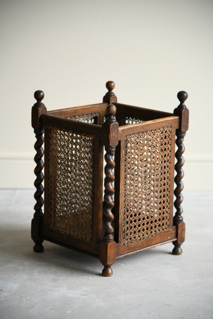 Early 20th Century Cane Waste Paper Basket
