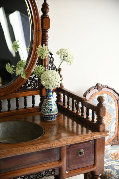 Anglo Asian Washstand Swing Mirror Back