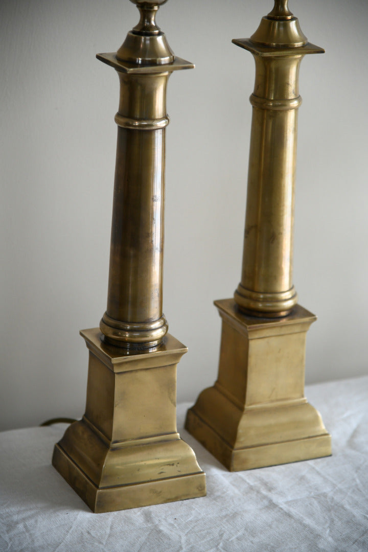 Pair Brass India Jane Table Lamps