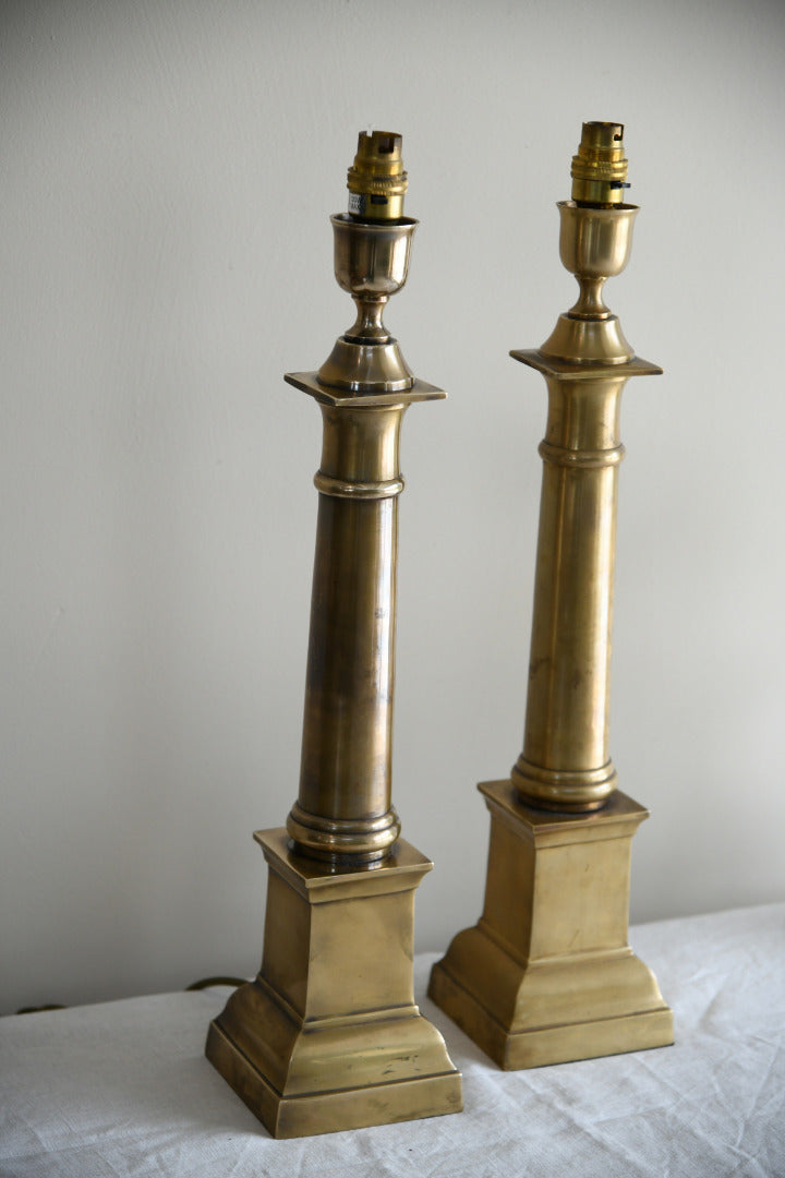 Pair Brass India Jane Table Lamps