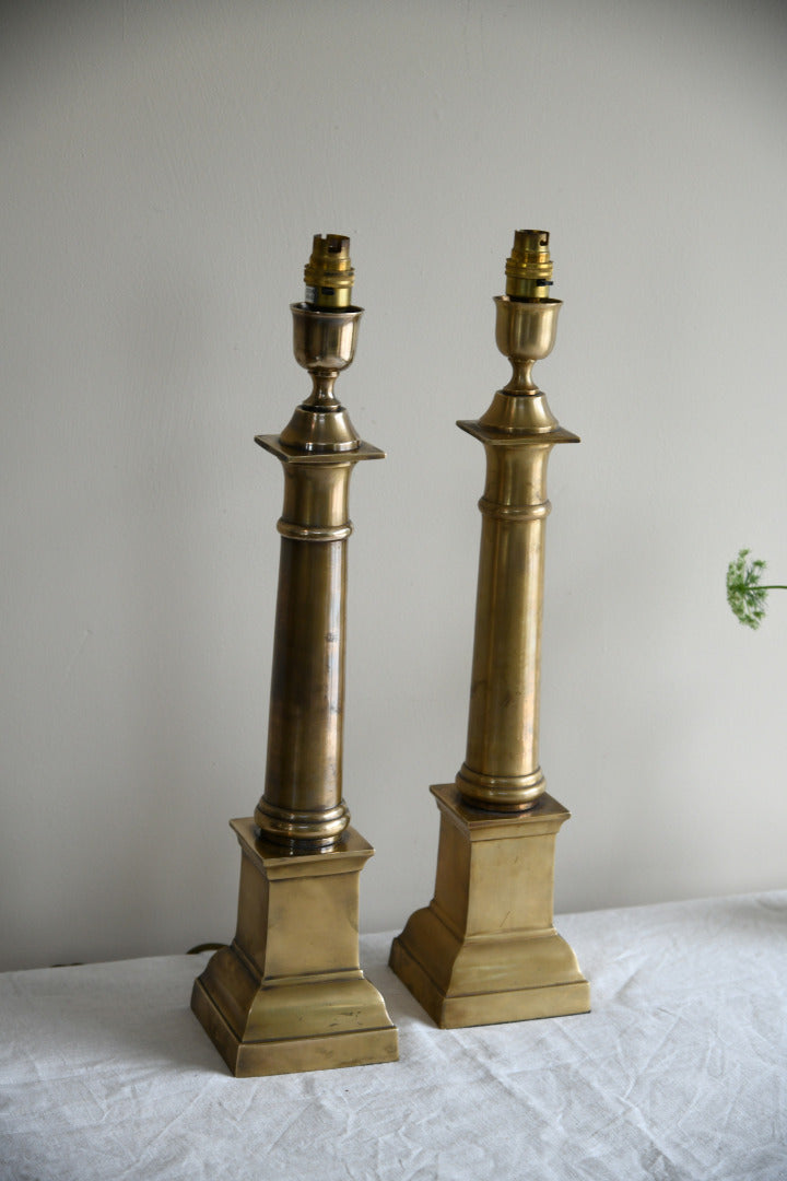 Pair Brass India Jane Table Lamps