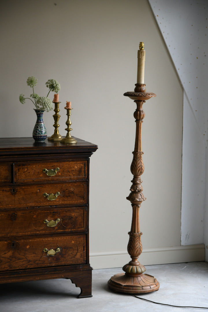 Carved Acanthus Leaf Standard Lamp