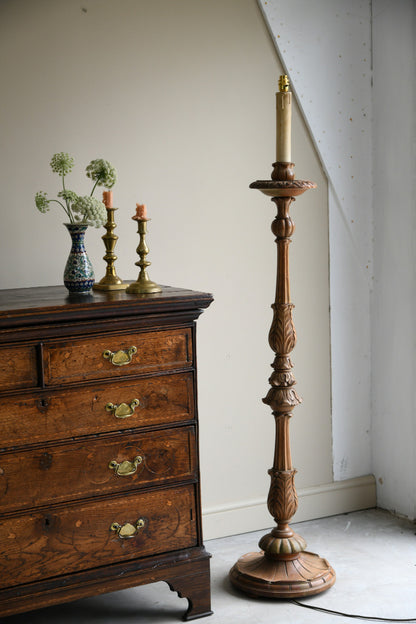 Carved Acanthus Leaf Standard Lamp