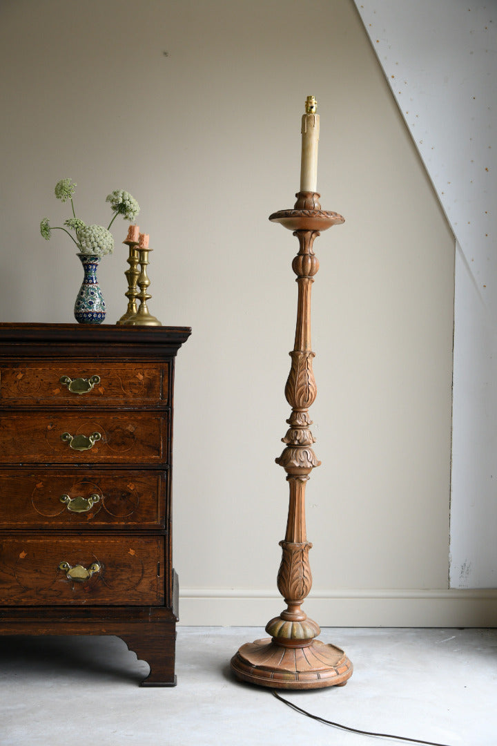 Carved Acanthus Leaf Standard Lamp