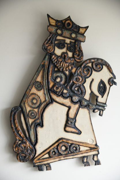 Large Stoneware King Wall Plaque