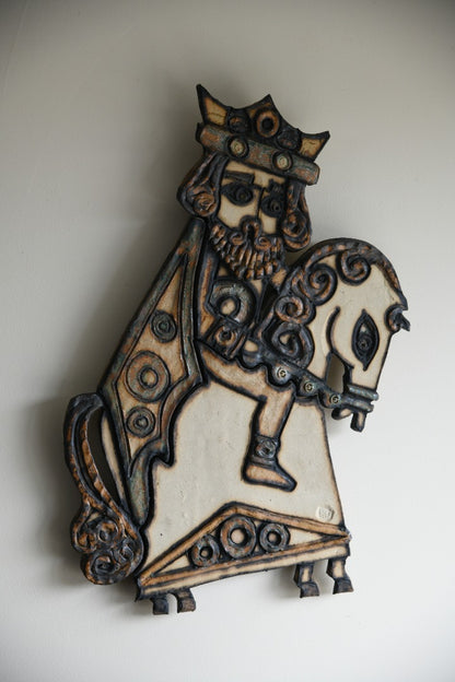 Large Stoneware King Wall Plaque