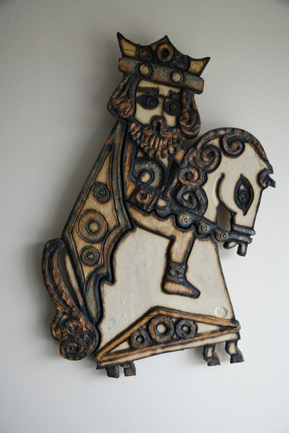 Large Stoneware King Wall Plaque