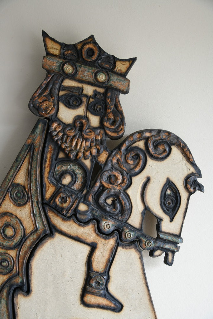 Large Stoneware King Wall Plaque