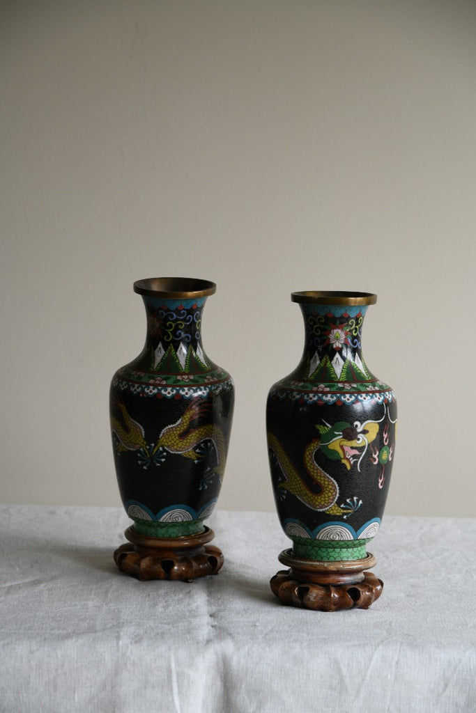 Pair Japanese Cloisonne Vase