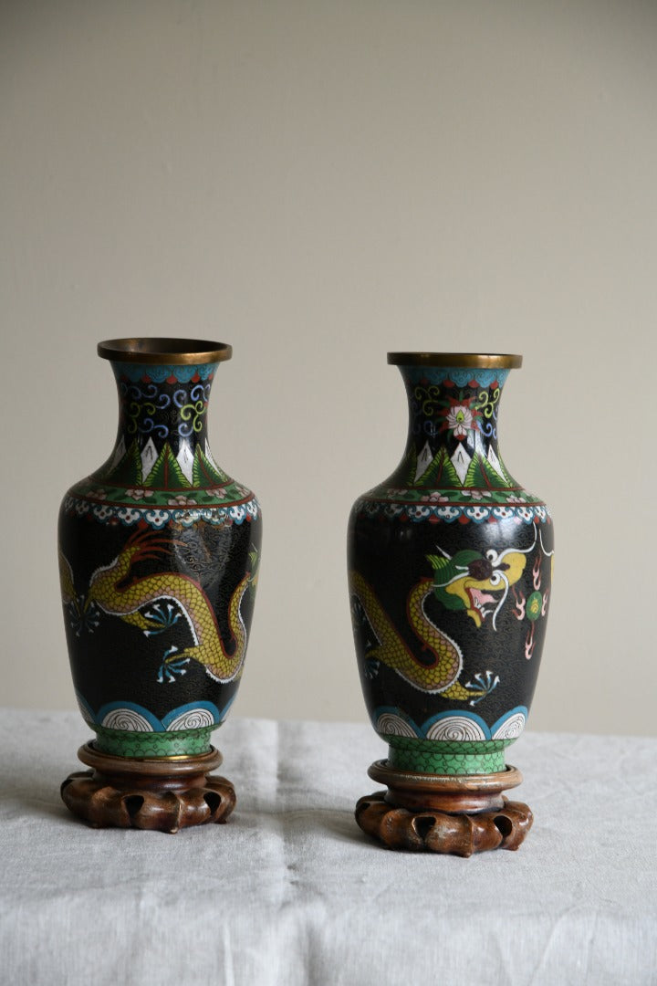 Pair Japanese Cloisonne Vase