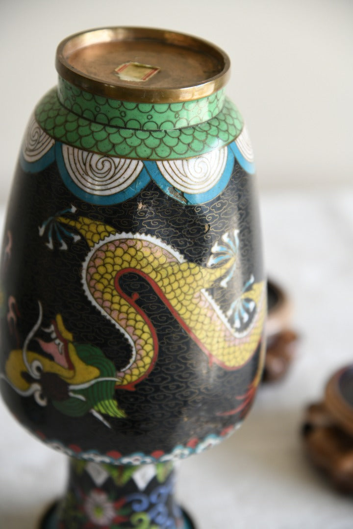 Pair Japanese Cloisonne Vase