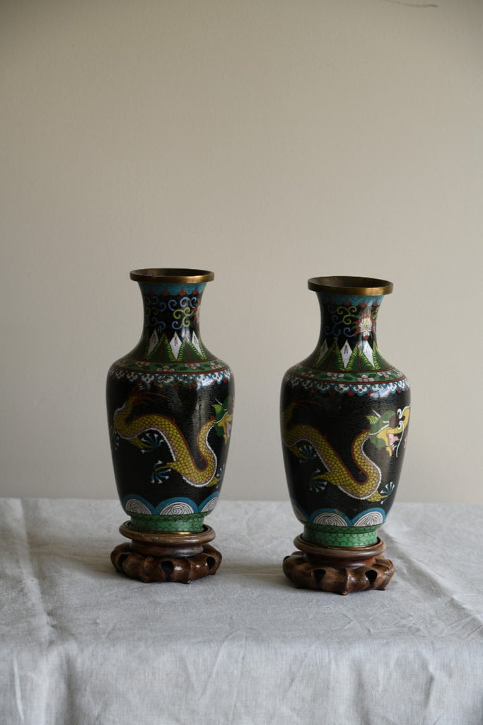 Pair Japanese Cloisonne Vase