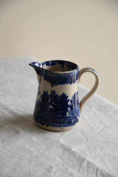 3 Blue and White Willow Jugs