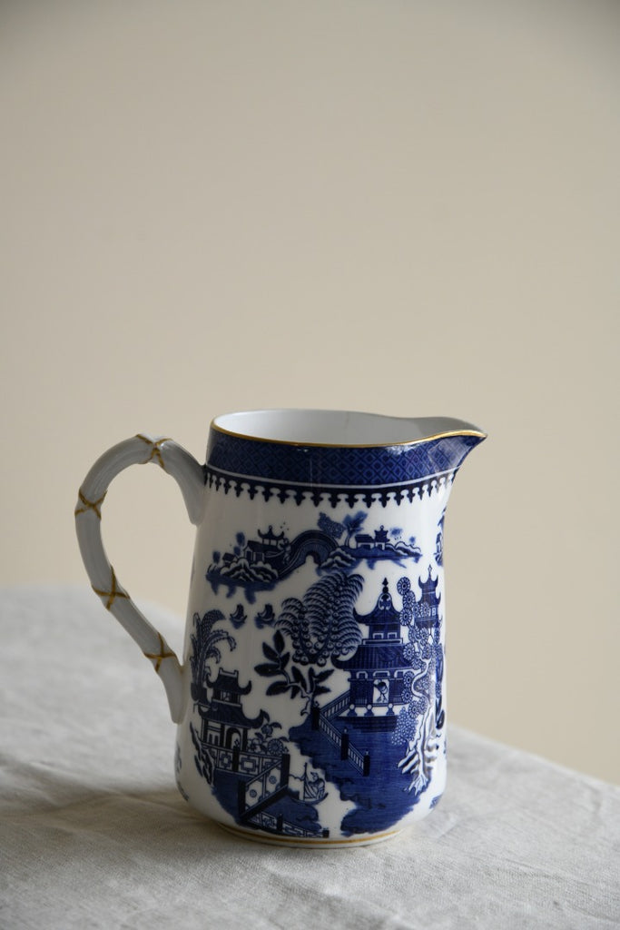 3 Blue and White Willow Jugs