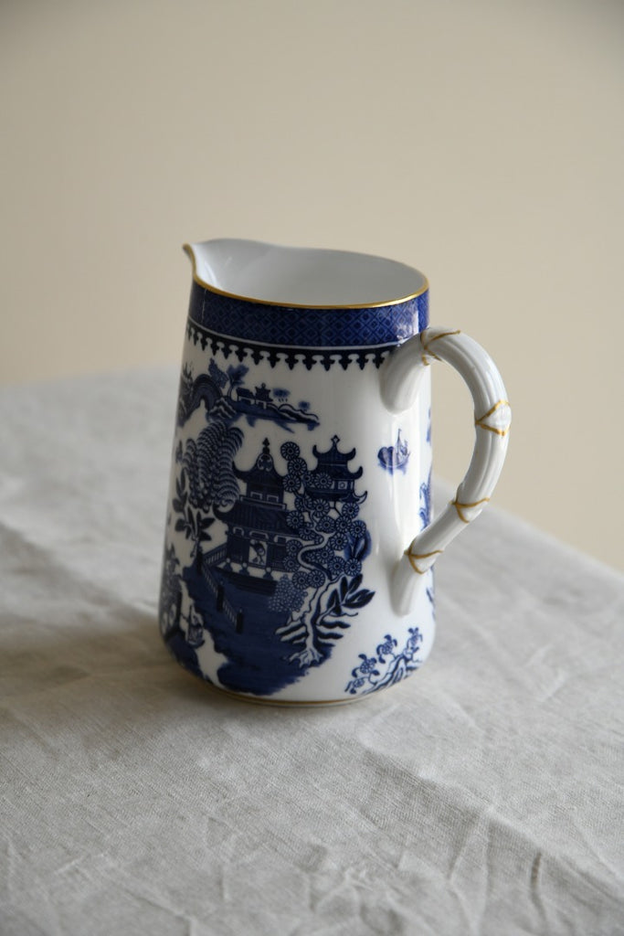 3 Blue and White Willow Jugs