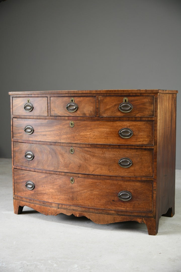 Antique Mahogany Bow Front Chest of Drawers