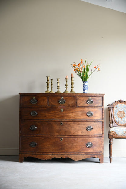 Antique Mahogany Bow Front Chest of Drawers