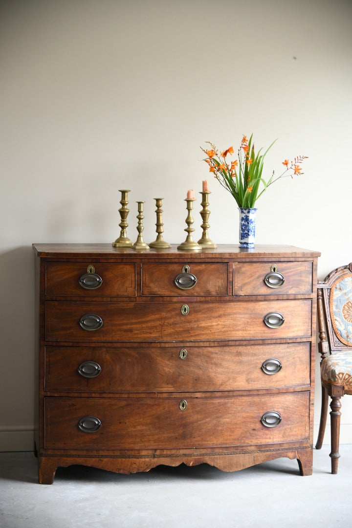 Antique Mahogany Bow Front Chest of Drawers