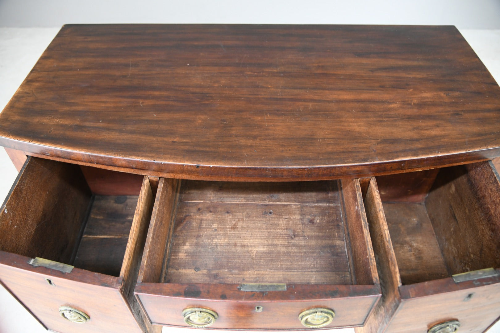 Small Georgian Mahogany Bow Front Sideboard