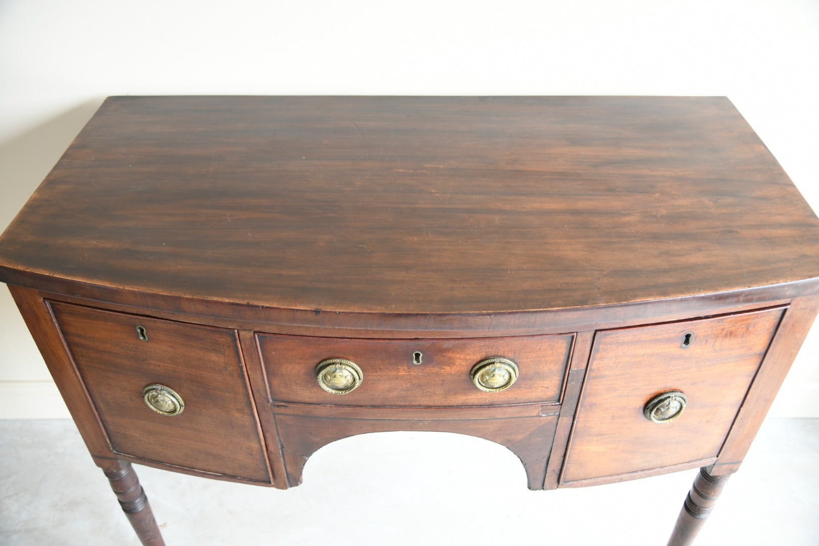 Small Georgian Mahogany Bow Front Sideboard