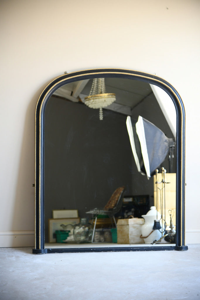 Large Black Victorian Style Overmantle Mirror