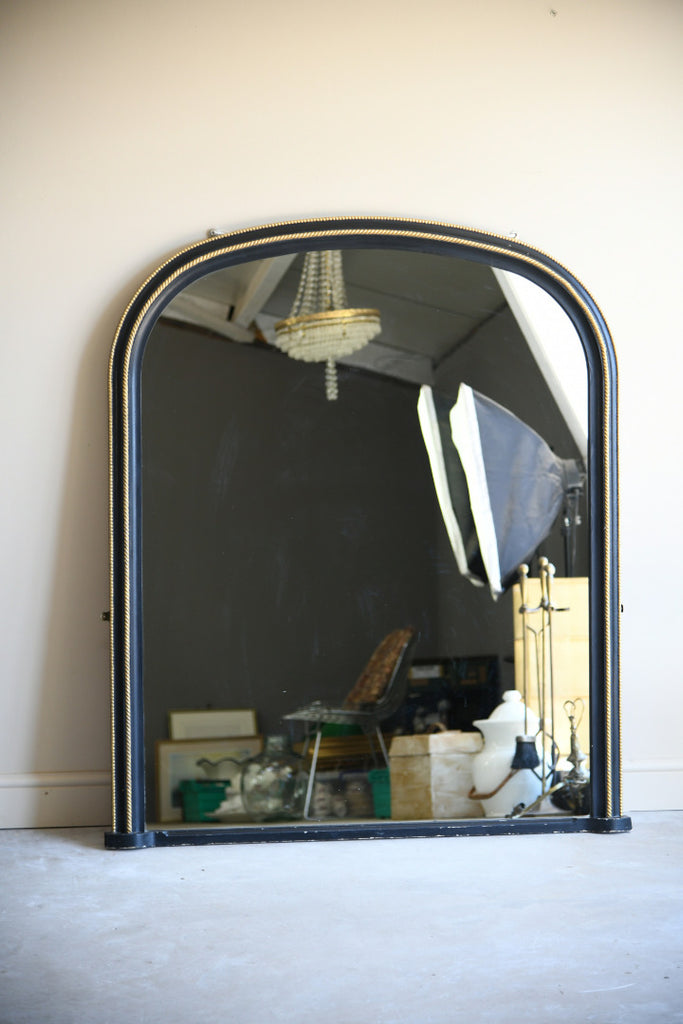 Large Black Victorian Style Overmantle Mirror