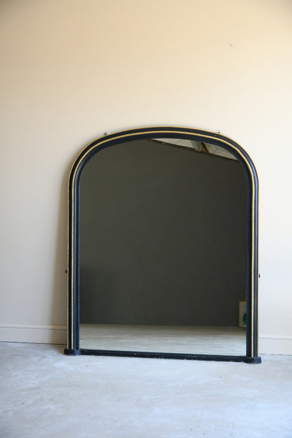 Large Black Victorian Style Overmantle Mirror