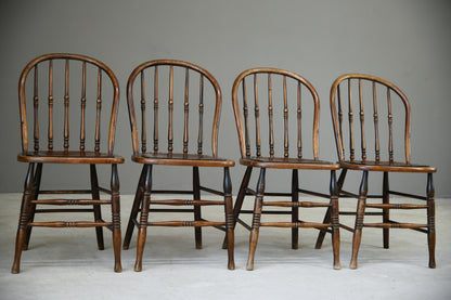 Set 4 Oak Spindle Back Chairs