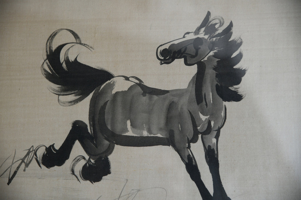 Pair Oriental Ink Drawings inspired by  Xu Beihong
