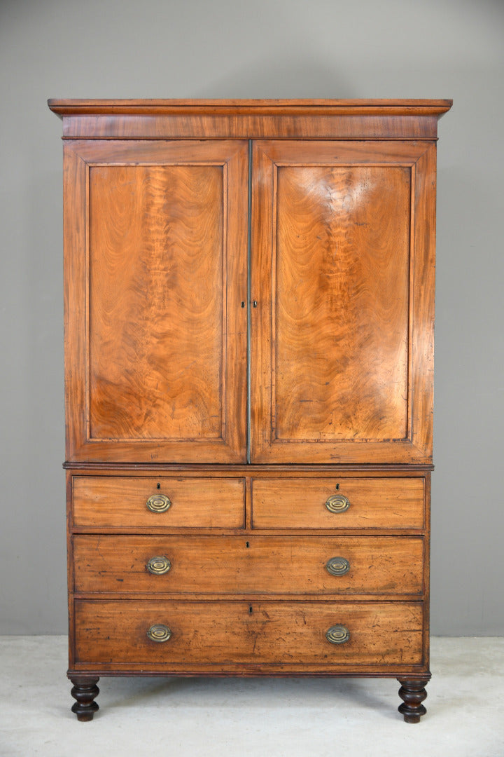 Antique Mahogany Linen Press