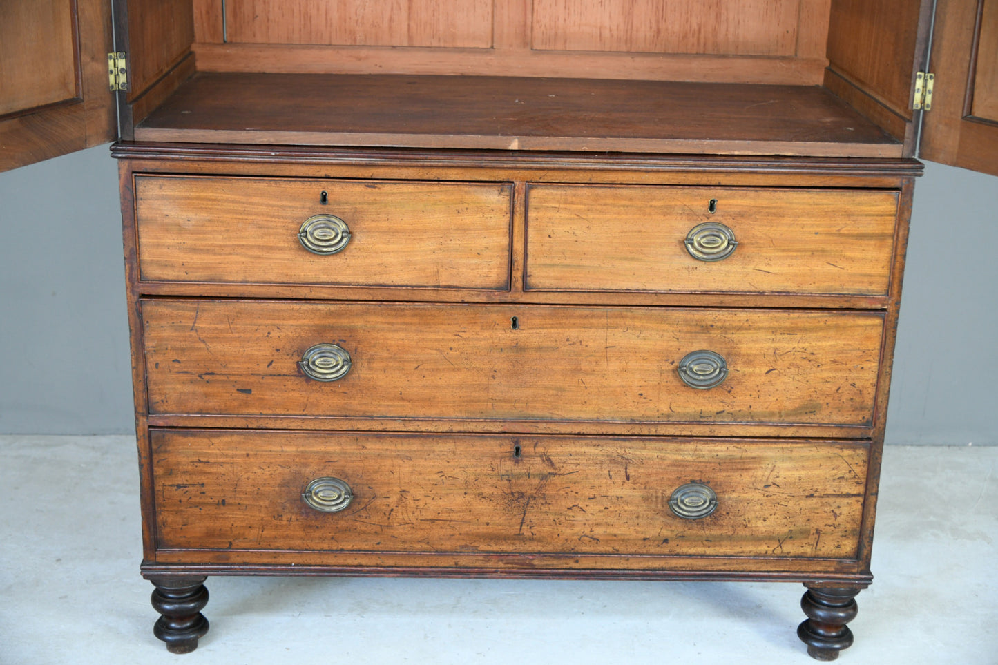 Antique Mahogany Linen Press