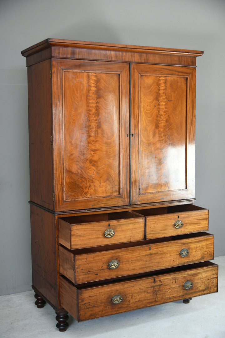 Antique Mahogany Linen Press