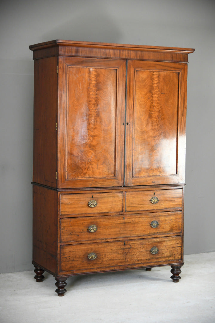 Antique Mahogany Linen Press