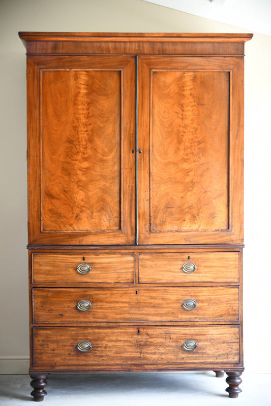 Antique Mahogany Linen Press