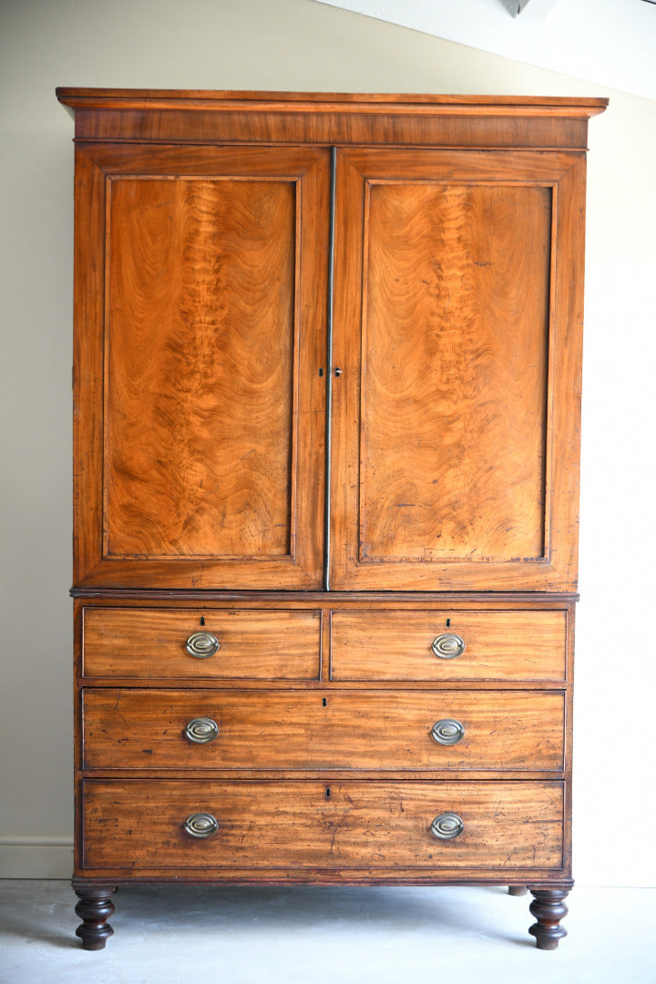 Antique Mahogany Linen Press