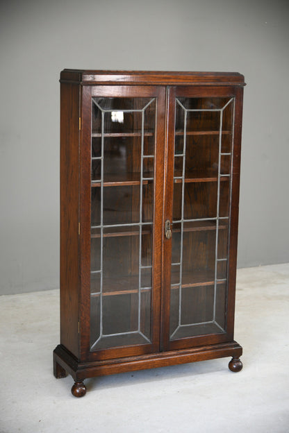 Early 20th Century Oak Lead Glazed Cabinet