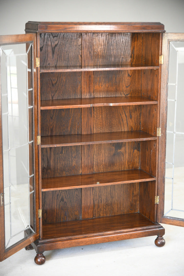 Early 20th Century Oak Lead Glazed Cabinet