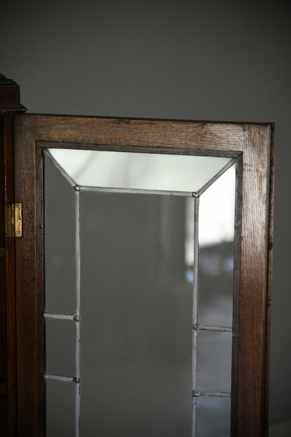 Early 20th Century Oak Lead Glazed Cabinet