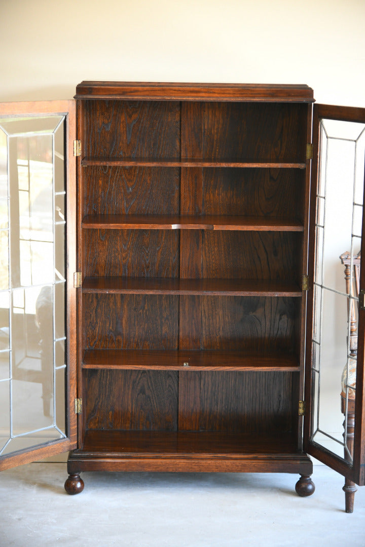 Early 20th Century Oak Lead Glazed Cabinet