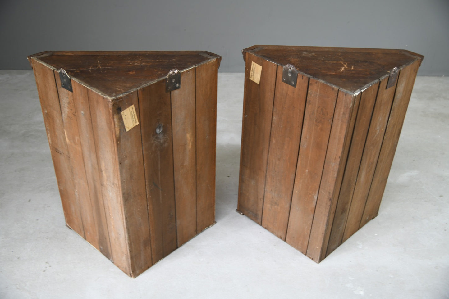 Pair Early 20th Century Oak Hanging Cupboards