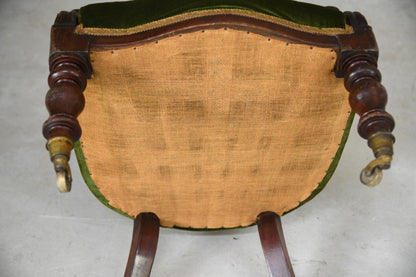 Antique Green Upholstered Armchair