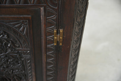 Georgian Carved Oak Corner Cupboard